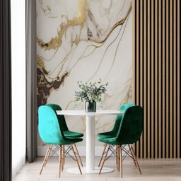 Papel de Parede Painel 3D Mármore Branco 2M Brilho Viníl Revestimento Pedra Requinte Auto Colante - 2
