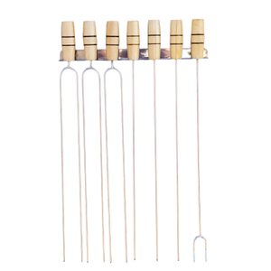 Kit 6 Espetos 49 Cm Churrasco + Garfo