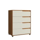 Ver imagem 4 de Cômoda 4 Gavetas 104x80 cm Viena Nature Off White 100% MDF Casamia