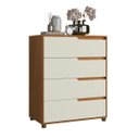 Ver imagem 5 de Cômoda 4 Gavetas 104x80 cm Viena Nature Off White 100% MDF Casamia