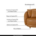 Ver imagem 3 de Kit 2 Poltronas Decorativas Base Fixa Galáxia com Almofadas PU Caramelo G45 - Gran Belo