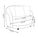 Ver imagem 4 de Kit 2 Poltronas Decorativas Base Fixa Galáxia com Almofadas PU Caramelo G45 - Gran Belo