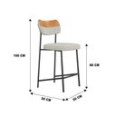 Ver imagem 6 de Conjunto 02 Banquetas Medias Mona Courissimo Whisky e Cinza - Ssx Multicoisas