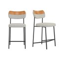 Ver imagem 1 de Conjunto 02 Banquetas Medias Mona Courissimo Whisky e Cinza - Ssx Multicoisas