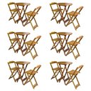 Ver imagem 1 de Kit 6 Jogos de Mesa Bistrô de Madeira com 2 Cadeiras Dobrável Ideal para Bar e Restaurante Mel