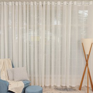 Cortina para Sala ou Quarto Voil Veneza Tecido Transparente de Varão 3,00 X 2,50 Bene Tu