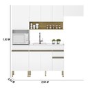 Ver imagem 2 de Armário de Cozinha Completa 120 com Balcão para Pia 9 Portas Line - Freijó/supremo
