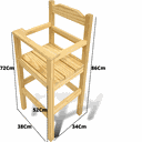 Ver imagem 4 de Cadeira Papinha para Bebê com Trava Fixa em Madeira Maciça - Azul