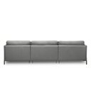 Ver imagem 7 de Sofá Decorativo Karine 5 Lugares Sala de estar 300cm com Chaise Pés em Aço Couro Grafite G88 - Gran