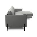 Ver imagem 6 de Sofá Decorativo Karine 5 Lugares Sala de estar 300cm com Chaise Pés em Aço Couro Grafite G88 - Gran