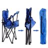 Cadeira Camping Dobrável Articulada para Praia Pesca Acampamento com Porta-copo e Bolsa Resistente e - 4