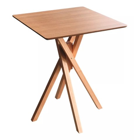 Mesa Quadrada em Madeira de 70cm June na Cor Freijó