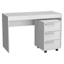 Ver imagem 1 de Mesa Escrivaninha e Gaveteiro para Escritorio B29 Branco Novam