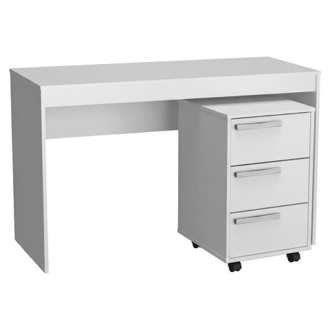 Mesa Escrivaninha e Gaveteiro para Escritorio B29 Branco Novam