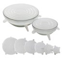 Ver imagem 1 de Kit 06 Tampas de Silicone Elástica Transparente - Tampa 6 Pcs - Panami