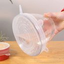Ver imagem 4 de Kit 06 Tampas de Silicone Elástica Transparente - Tampa 6 Pcs - Panami