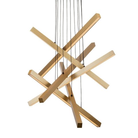 Lustre Pendente Newline Fit Led 715 Bivolt Dourado 4000K Luz Neutra