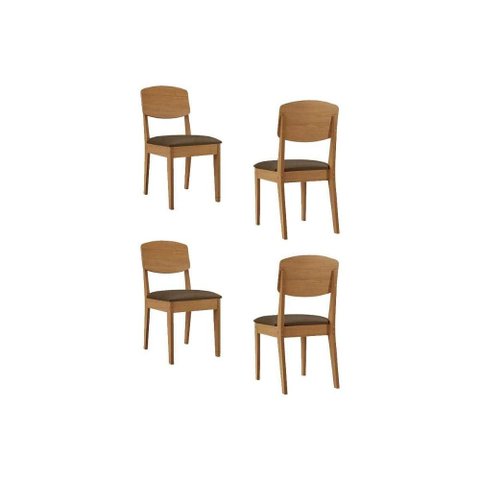 Kit 4 Cadeiras Sala Jantar Havana 4 Un Naturalle/suede Marrom - Rufato