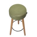 Ver imagem 4 de Kit 2 Banquetas Media Paris 60cm Pé Madeira Bar Cozinha Espaco Gourmet Couro PU Verde