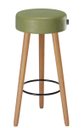 Ver imagem 2 de Kit 2 Banquetas Media Paris 60cm Pé Madeira Bar Cozinha Espaco Gourmet Couro PU Verde