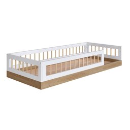 Cama de Chão Solteiro sem Colchão Aveiro Oak/branco Linha Affetto Aft008 Completa Móveis - 2