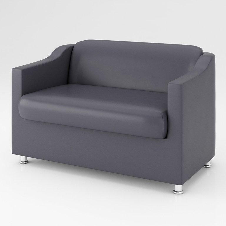 Sofá Namoradeira Tilla Confortável Courino – Balaqui Decor Cor:Cinza