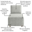 Ver imagem 7 de Sofa Modular 2 Lugares e Chaise Block Pes Madeira Linho Tcs 701 Moll