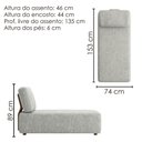 Ver imagem 4 de Sofa Modular 2 Lugares e Chaise Block Pes Madeira Linho Tcs 701 Moll