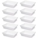 Ver imagem 1 de Kit 10 Travessa Retangular 2,2l Branco Servir a Mesa Salada Sobremesa Risoto Petisco Coza