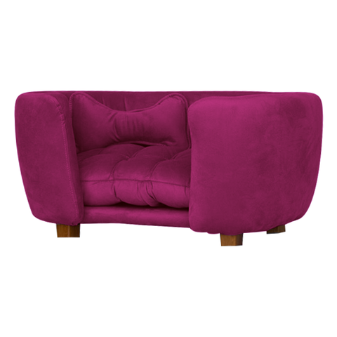 Poltrona Cama Pet Baby Hanna Estofada Tecido Veludo:marsala