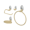 Ver imagem 1 de Kit Acessórios para Banheiro 4 Peças Linha Delicato Cor Bege e Cromado Durín