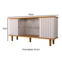 Ver imagem 4 de Balcão Buffet Alcázar 4 Portas com Vidro Ripado Cinamomo/off White - Panorama Móveis
