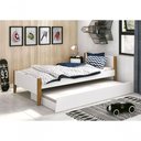 Ver imagem 2 de Cama Babá Solteiro com Auxiliar Simba Branco Fosco com Madeira - Reller