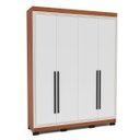 Ver imagem 2 de Roupeiro Solteiro Valência 4 Portas 4 Gavetas 161x214cm Freijó/Branco 240833