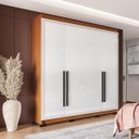 Ver imagem 1 de Roupeiro Solteiro Valência 4 Portas 4 Gavetas 161x214cm Freijó/Branco 240833