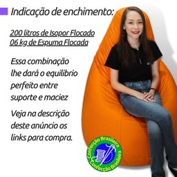 Puff Pera Executive Luxo (vazio) Fino Acabamento Metalizado Home Office Uso Sala Quarto Escritório e - 8