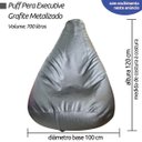 Ver imagem 2 de Puff Pera Executive Luxo (vazio) Fino Acabamento Metalizado Home Office Uso Sala Quarto Escritório e