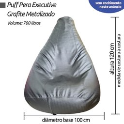 Puff Pera Executive Luxo (vazio) Fino Acabamento Metalizado Home Office Uso Sala Quarto Escritório e - 2