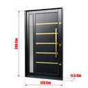 Ver imagem 4 de Porta Pivotante Alumínio Lamb.Miraggio c/Pux.D.Elite Preto Gold 240x120 Brimak