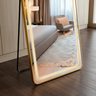 Espelho Jateado com Led Grande Corpo Inteiro com Moldura com Suporte de Chão 170x70cm Luxo Dourado - 11