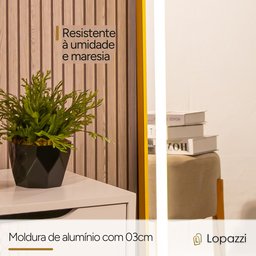 Espelho Jateado com Led Grande Corpo Inteiro com Moldura com Suporte de Chão 170x70cm Luxo Dourado - 4