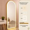 Espelho Jateado com Led Grande Corpo Inteiro com Moldura com Suporte de Chão 170x70cm Luxo Dourado - 5