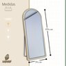 Espelho Jateado com Led Grande Corpo Inteiro com Moldura com Suporte de Chão 170x70cm Luxo Dourado - 7