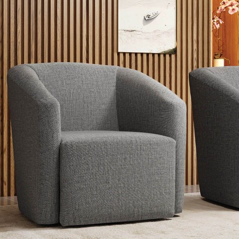 Poltrona Decorativa Base Giratória Stella Max Linho D03 - D’Rossi