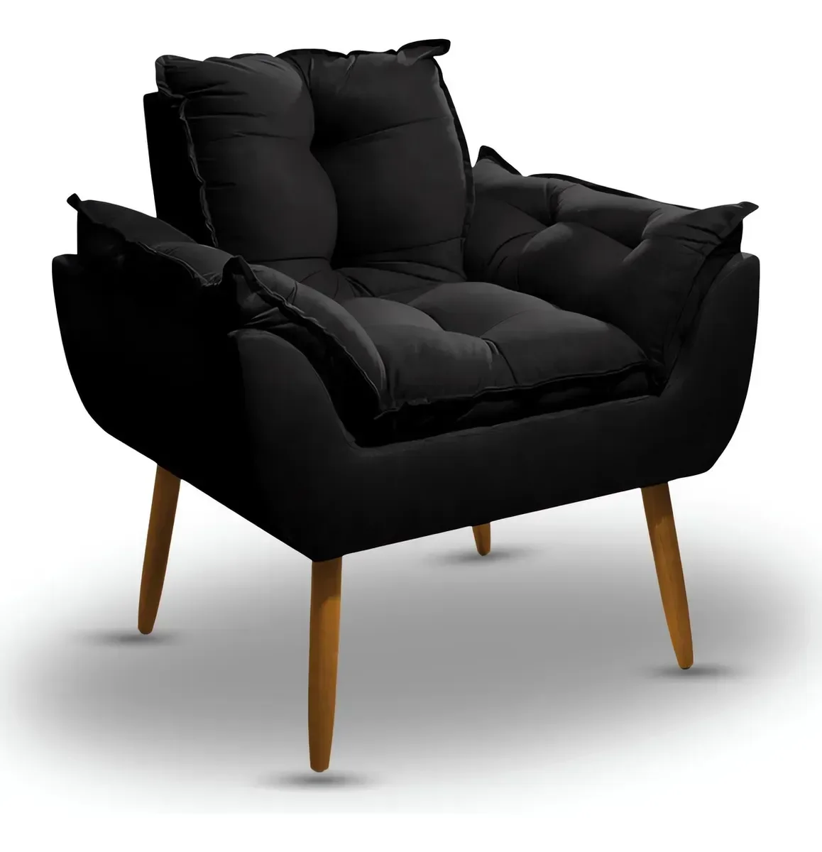 Ver imagem 1 de Poltrona Opala Decorativa Preta Ideal Sala de Estar Recepção