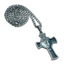 Ver imagem 1 de Colar Corrente Cruz Face de Jesus Inox