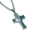 Ver imagem 2 de Colar Corrente Cruz Face de Jesus Inox