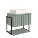Ver imagem 1 de Gabinete para Banheiro 60cm 100% Mdf Metalon 20x20 1 Porta Basculante Frisê Mgm Móveis Pistache