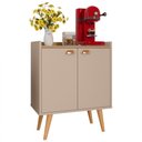 Ver imagem 5 de Aparador Buffet 2 Portas Pequeno Cantinho Café Cozinha Sala Jantar Estilo Retrô Puxador Concha Luxo