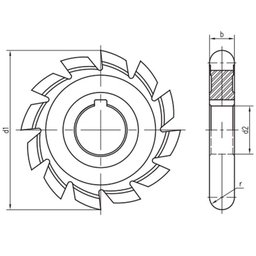 Fresa de Perfil Constante, Semi-circular Convexa - Med. 50 X 3,5mm Raio 1,75mm - Din 856 - Aço Hss - 2